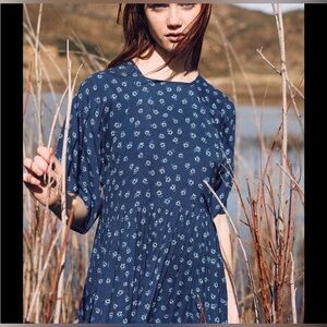 The Christy Dawn Blue Floral Theo Dress in Poppy Blue